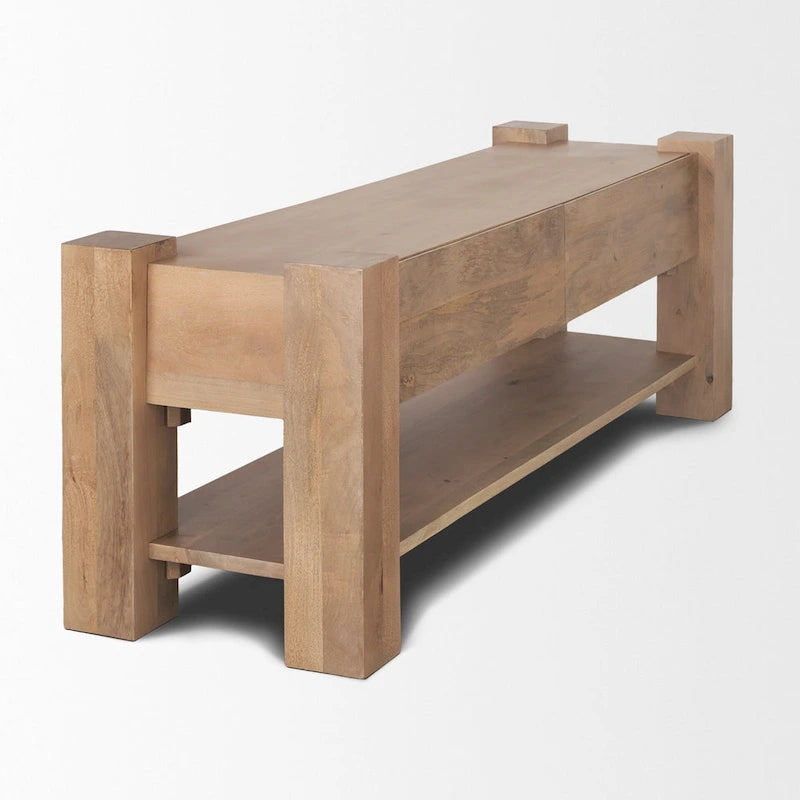 Meuble TV Beth en bois clair – 70,0L x 20,0l x 24,0H