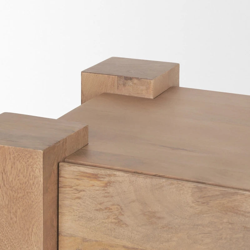 Meuble TV Beth en bois clair – 70,0L x 20,0l x 24,0H