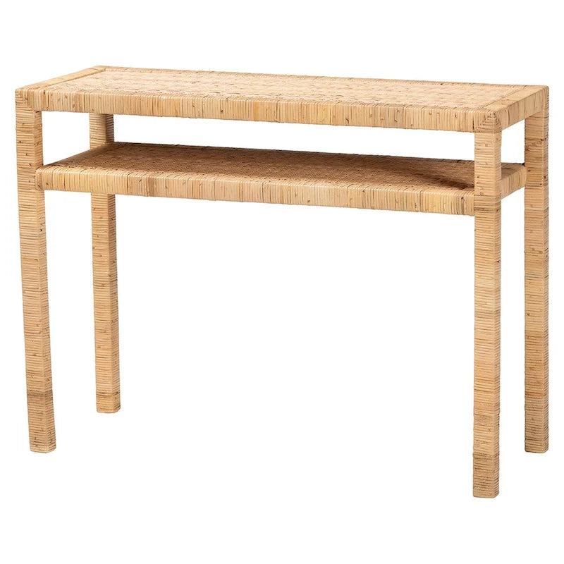 Console en rotin miel clair Kalimantan et bois d'acacia