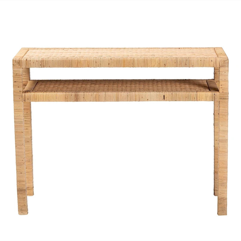Console en rotin miel clair Kalimantan et bois d'acacia