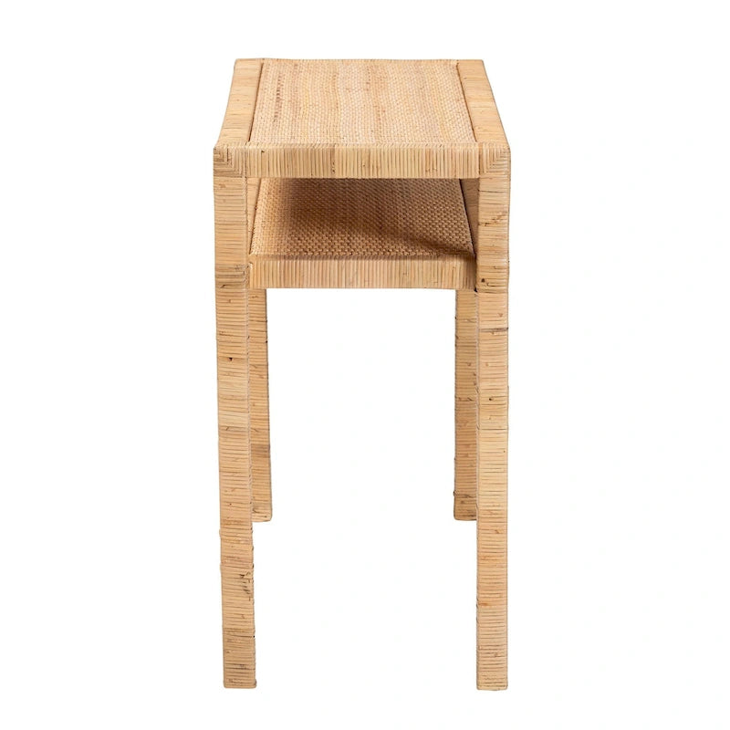 Console en rotin miel clair Kalimantan et bois d'acacia