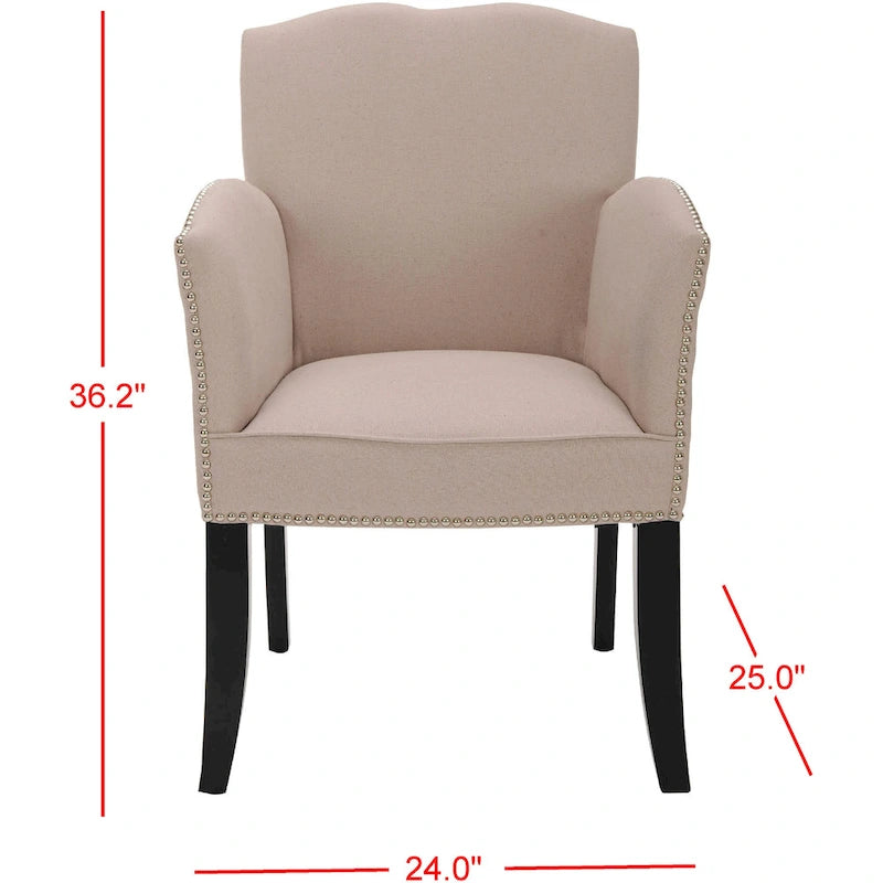 SAFAVIEH Veloudo Fauteuil en lin beige - 24 x 25 x 36.2 - 24Lx25Px36H