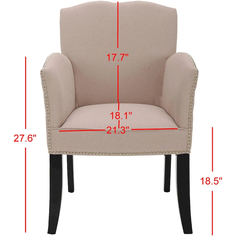 SAFAVIEH Veloudo Fauteuil en lin beige - 24 x 25 x 36.2 - 24Lx25Px36H