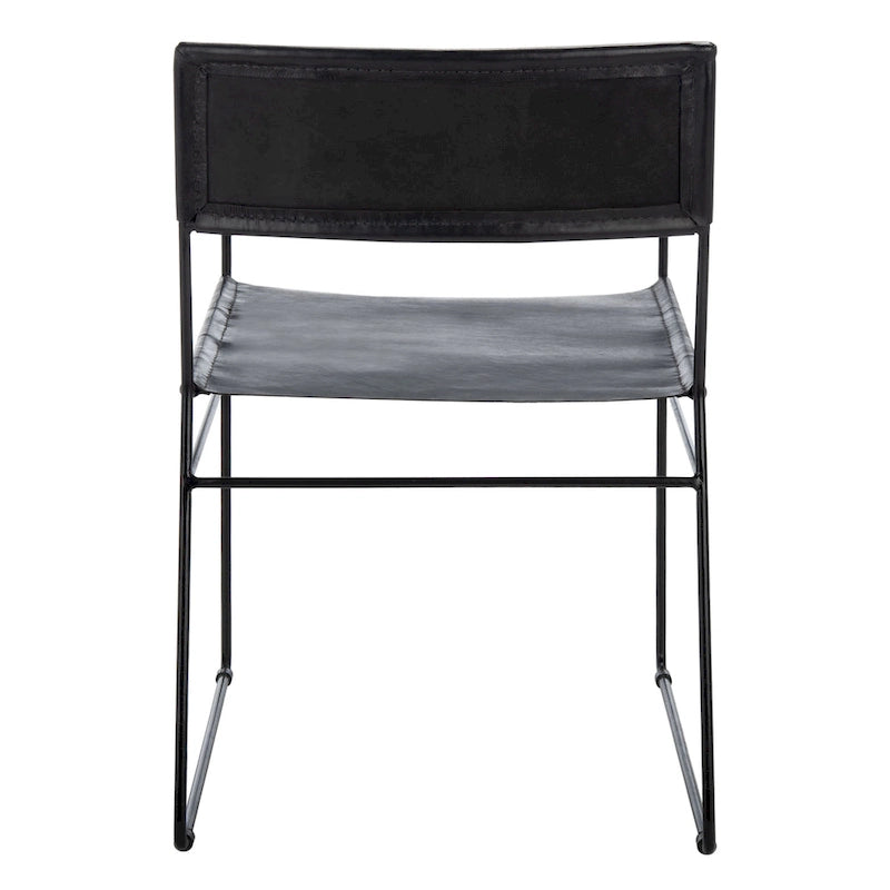 SAFAVIEH Bernardine Chaise de salle à manger en cuir (lot de 2) - 21,7 L x 19,7 P x 31,9 H - 22Lx20Px32H