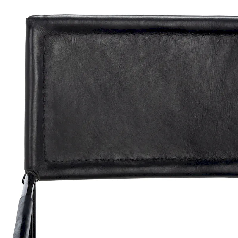 SAFAVIEH Bernardine Chaise de salle à manger en cuir (lot de 2) - 21,7 L x 19,7 P x 31,9 H - 22Lx20Px32H