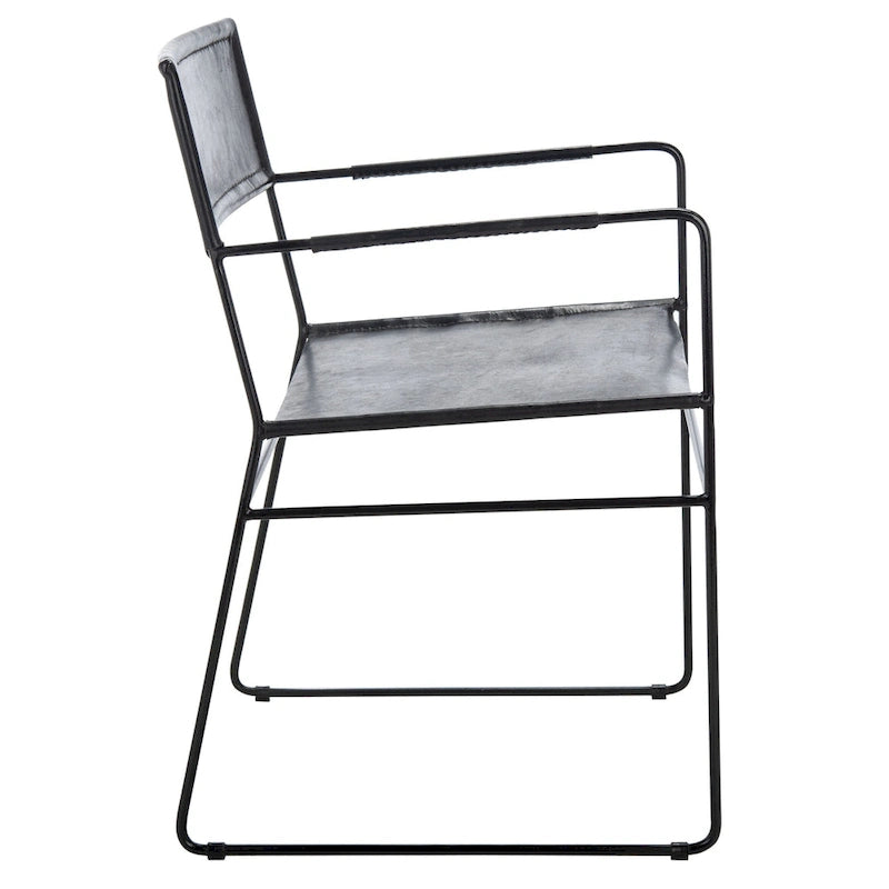 SAFAVIEH Bernardine Chaise de salle à manger en cuir (lot de 2) - 21,7 L x 19,7 P x 31,9 H - 22Lx20Px32H