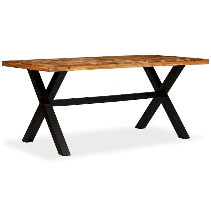 vidaXL Table de salle à manger en bois d'acacia et de manguier massif 180x90x76 cm