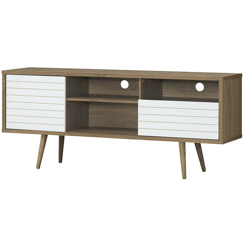 Meuble TV/console moderne Gymax, 3 étagères, tiroir de rangement évasé – Voir détails