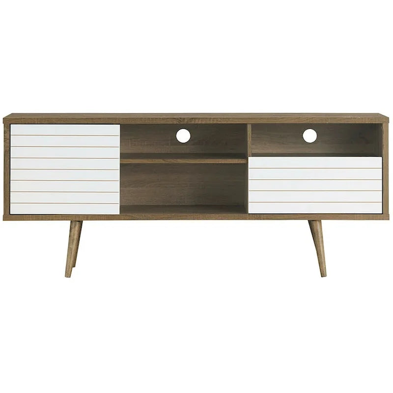 Meuble TV/console moderne Gymax, 3 étagères, tiroir de rangement évasé – Voir détails