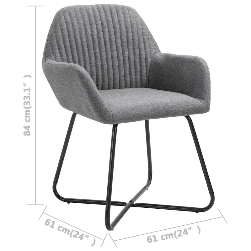 vidaXL Chaises de salle à manger 4 pcs Tissu gris foncé