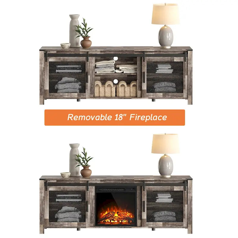 WAMPAT Insert de cheminée électrique en verre 3 faces de 36 pouces Noir