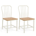 Lot de 2 chaises de salle à manger sans accoudoirs à dossier brochettes avec siège ergonomique - Noir - 22 x 18 x 37