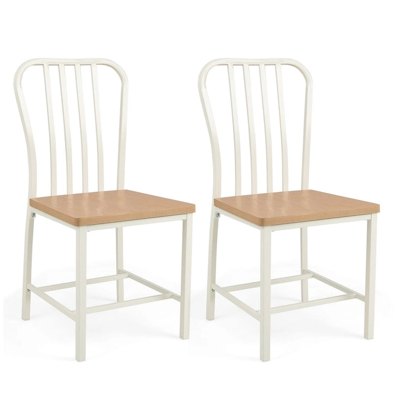 Lot de 2 chaises de salle à manger sans accoudoirs à dossier brochettes avec siège ergonomique - Noir - 22 x 18 x 37