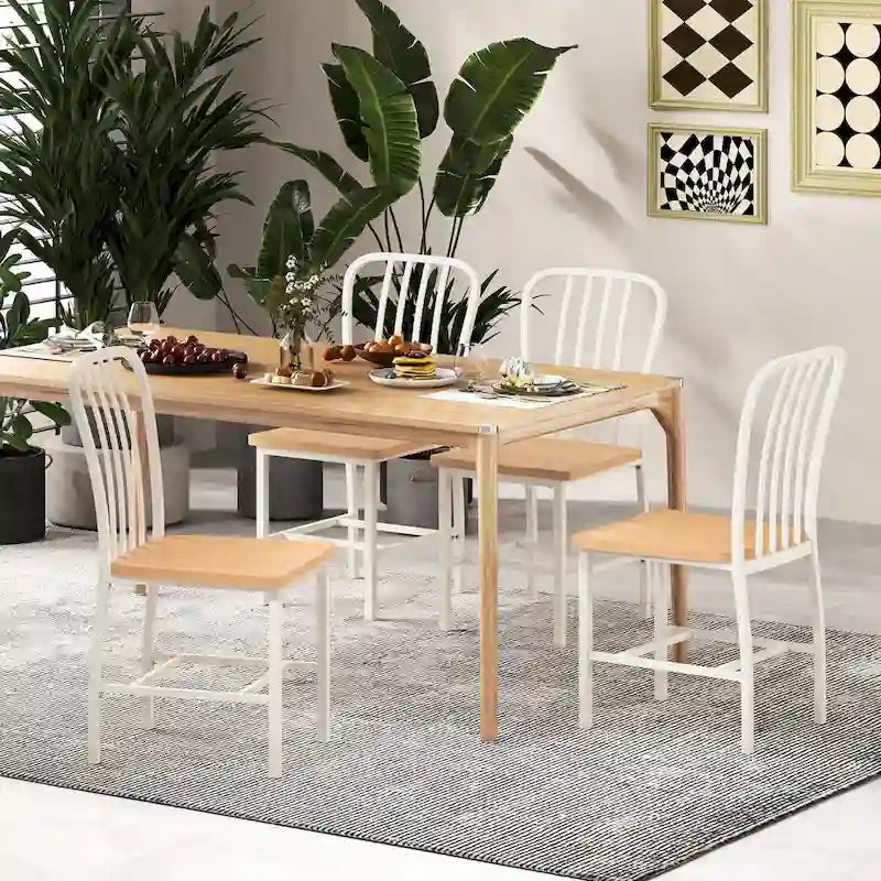 Lot de 2 chaises de salle à manger sans accoudoirs à dossier brochettes avec siège ergonomique - Noir - 22 x 18 x 37