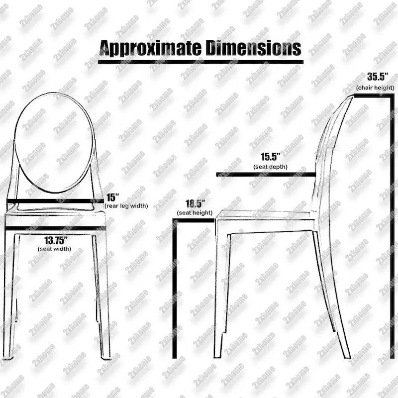 Chaises d'appoint empilables transparentes style Mid-Century Modern sans accoudoirs pour salle à manger ou salon, chaise de bureau d'appoint