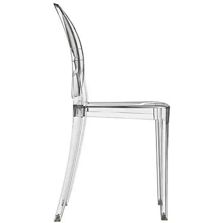 Chaises d'appoint empilables transparentes style Mid-Century Modern sans accoudoirs pour salle à manger ou salon, chaise de bureau d'appoint