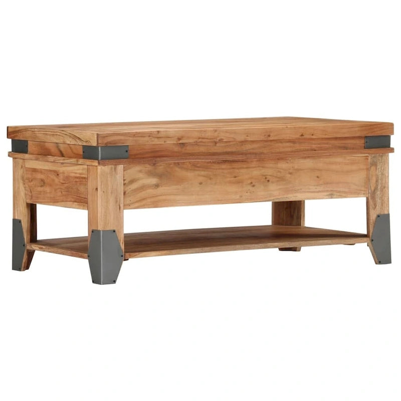 vidaXL Table basse 110x52x45 cm Bois d'acacia massif - 110 x 52 x 45