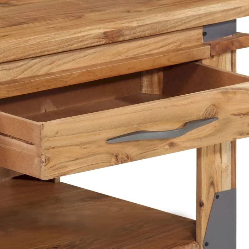 vidaXL Table basse 110x52x45 cm Bois d'acacia massif - 110 x 52 x 45