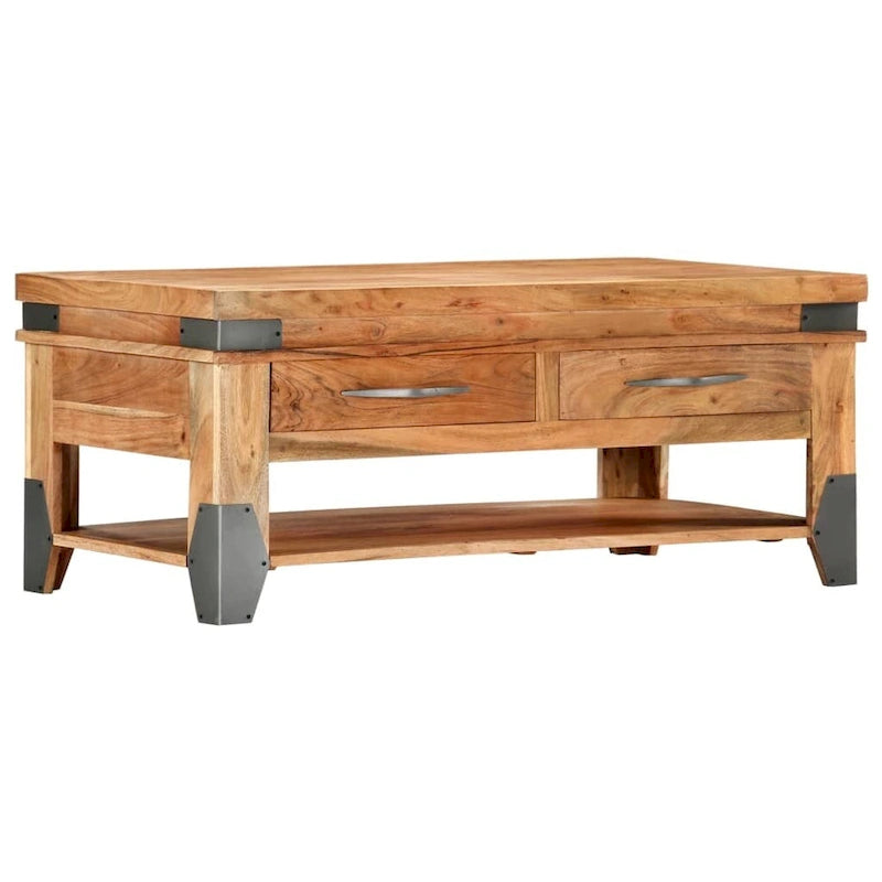 vidaXL Table basse 110x52x45 cm Bois d'acacia massif - 110 x 52 x 45