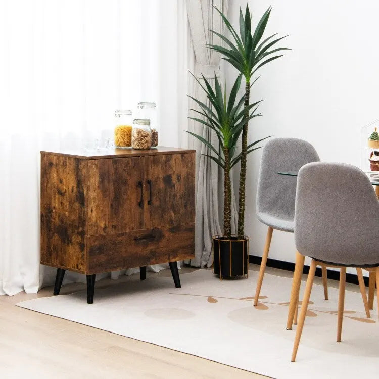 Meuble de rangement au sol moderne avec 2 portes et 1 tiroir - 30 x 16 x 31 (L x l x H)