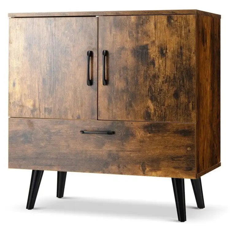 Meuble de rangement au sol moderne avec 2 portes et 1 tiroir - 30 x 16 x 31 (L x l x H)