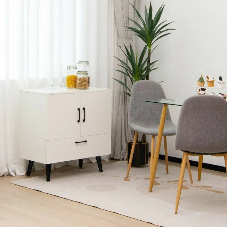 Meuble de rangement au sol moderne avec 2 portes et 1 tiroir - 30 x 16 x 31 (L x l x H)