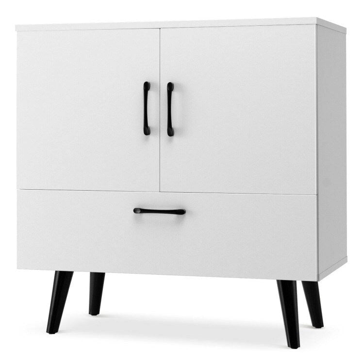 Meuble de rangement au sol moderne avec 2 portes et 1 tiroir - 30 x 16 x 31 (L x l x H)