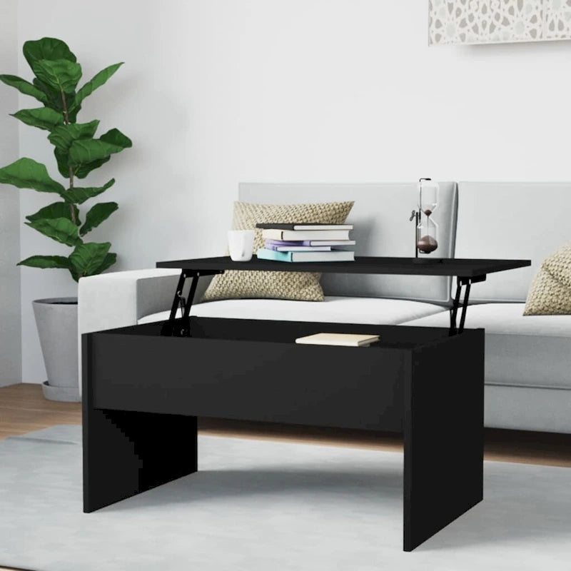 vidaXL Table basse à plateau relevable, bout de canapé, table d'appoint, bois d'ingénierie - 80 x 50,5 x 41,5 cm
