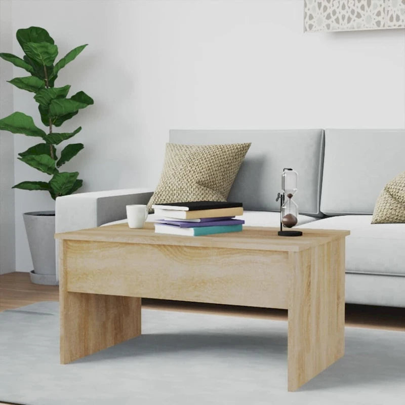 vidaXL Table basse à plateau relevable, bout de canapé, table d'appoint, bois d'ingénierie - 80 x 50,5 x 41,5 cm