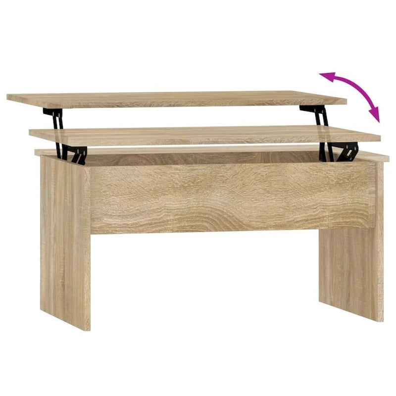 vidaXL Table basse à plateau relevable, bout de canapé, table d'appoint, bois d'ingénierie - 80 x 50,5 x 41,5 cm
