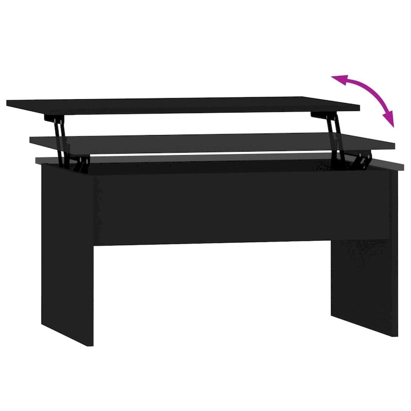 vidaXL Table basse à plateau relevable, bout de canapé, table d'appoint, bois d'ingénierie - 80 x 50,5 x 41,5 cm