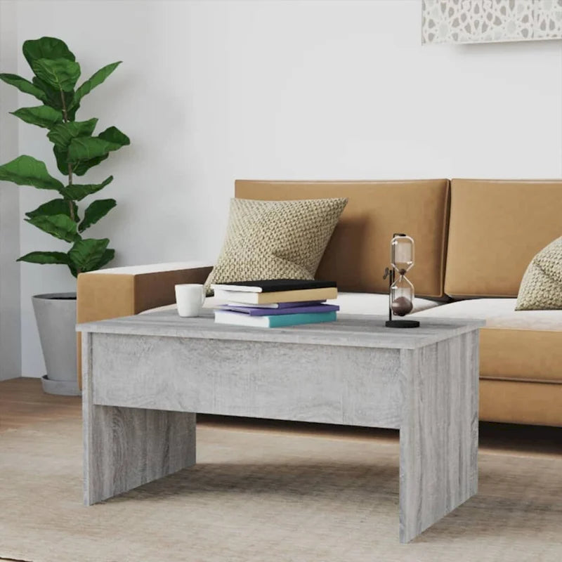vidaXL Table basse à plateau relevable, bout de canapé, table d'appoint, bois d'ingénierie - 80 x 50,5 x 41,5 cm