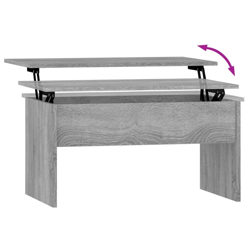 vidaXL Table basse à plateau relevable, bout de canapé, table d'appoint, bois d'ingénierie - 80 x 50,5 x 41,5 cm