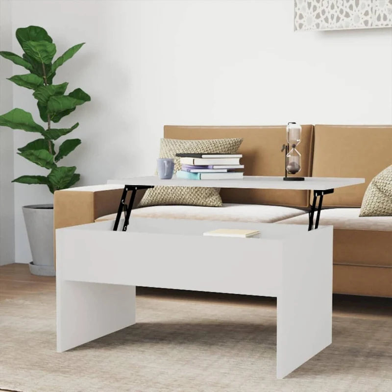 vidaXL Table basse à plateau relevable, bout de canapé, table d'appoint, bois d'ingénierie - 80 x 50,5 x 41,5 cm