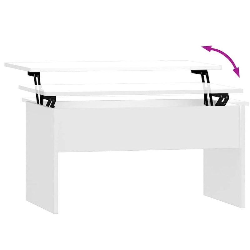 vidaXL Table basse à plateau relevable, bout de canapé, table d'appoint, bois d'ingénierie - 80 x 50,5 x 41,5 cm