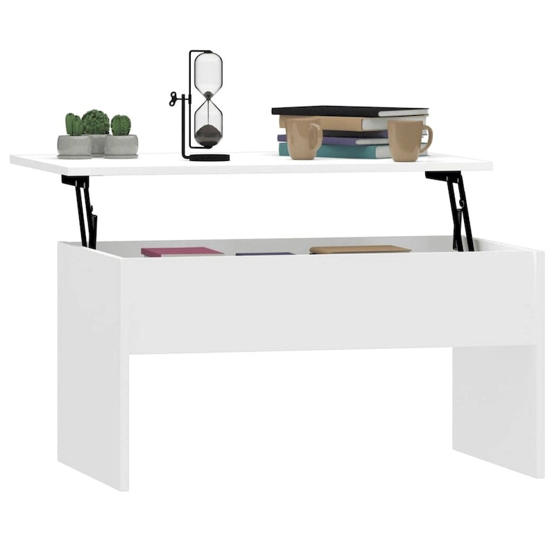 vidaXL Table basse à plateau relevable, bout de canapé, table d'appoint, bois d'ingénierie - 80 x 50,5 x 41,5 cm