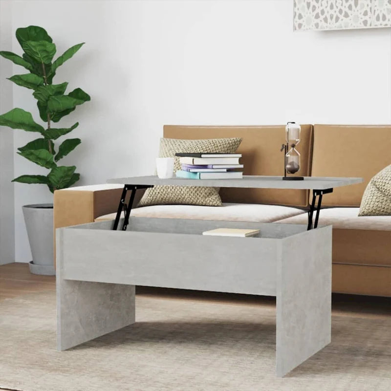 vidaXL Table basse à plateau relevable, bout de canapé, table d'appoint, bois d'ingénierie - 80 x 50,5 x 41,5 cm