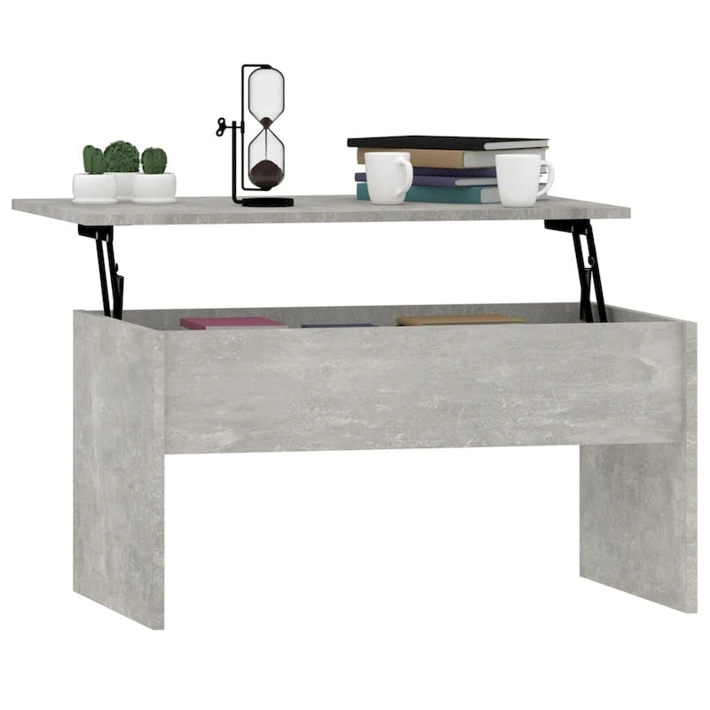 vidaXL Table basse à plateau relevable, bout de canapé, table d'appoint, bois d'ingénierie - 80 x 50,5 x 41,5 cm