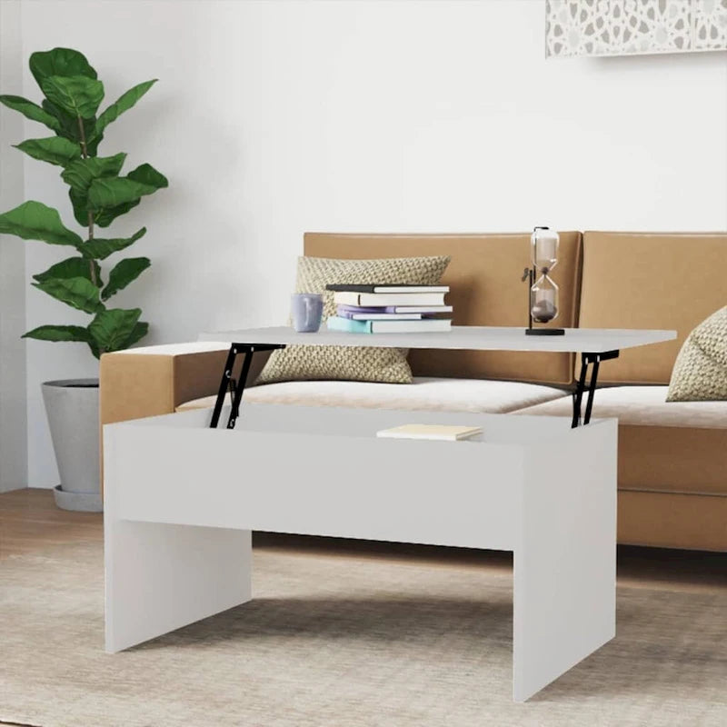 vidaXL Table basse à plateau relevable, bout de canapé, table d'appoint, bois d'ingénierie - 80 x 50,5 x 41,5 cm