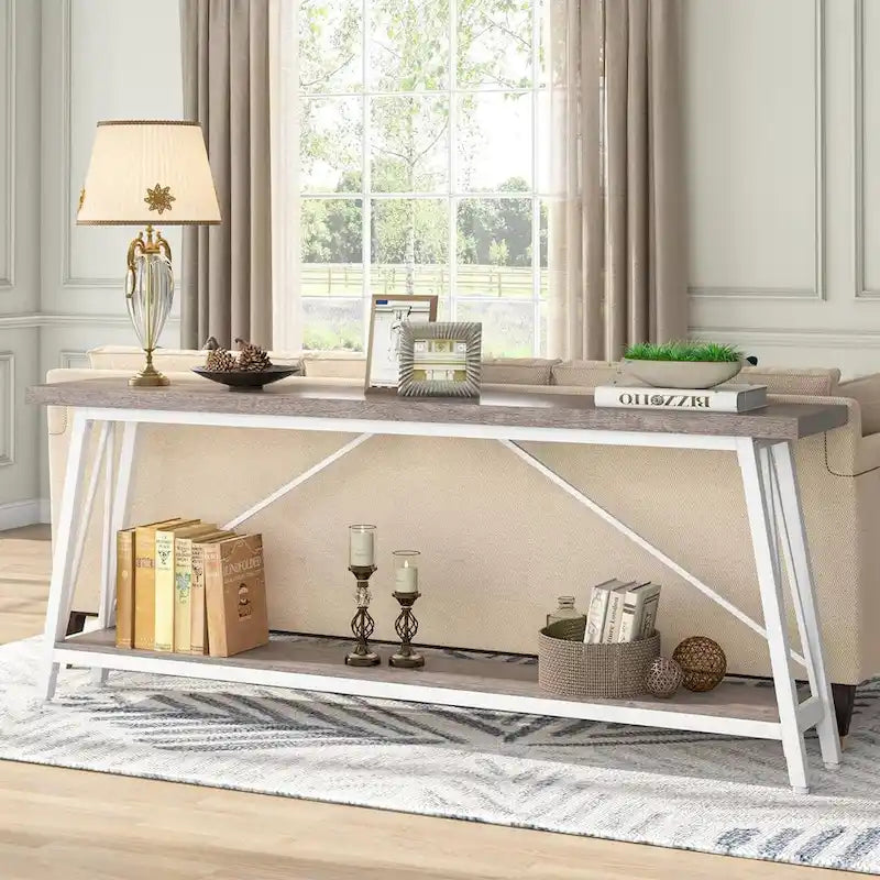 Console de canapé industrielle en bois pour entrée ou couloir