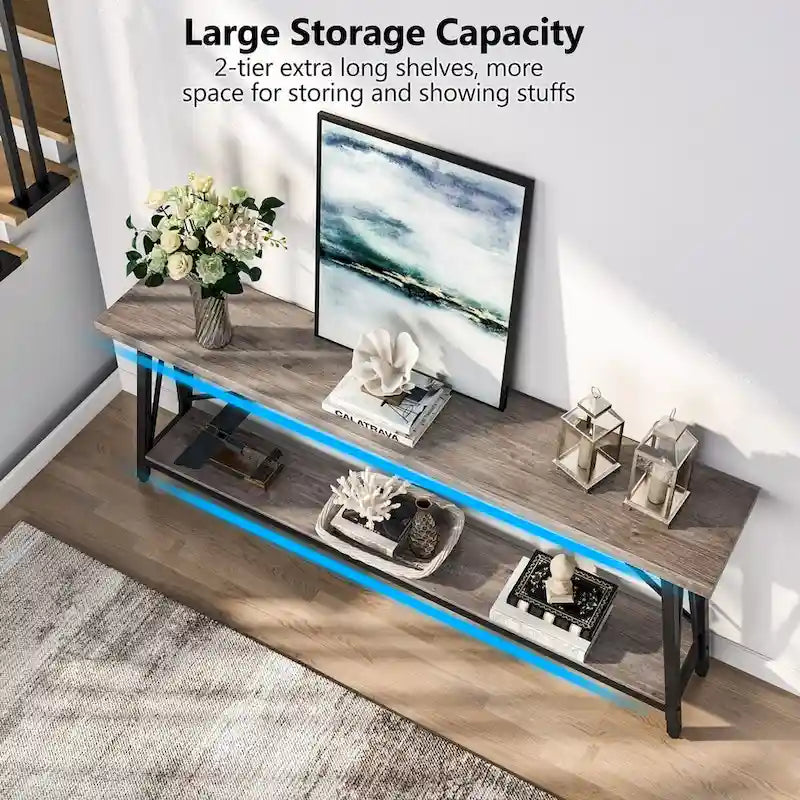 Console de canapé industrielle en bois pour entrée ou couloir