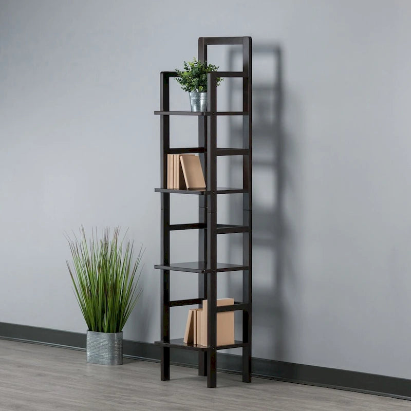 Étagère à boulanger Aiden, étroite, café - 14,72 x 13,86 x 70,71 pouces