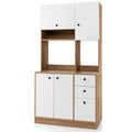 Garde-manger de cuisine de 180 cm avec 3 armoires de rangement et 3 tiroirs profonds
