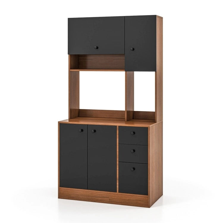Garde-manger de cuisine de 180 cm avec 3 armoires de rangement et 3 tiroirs profonds