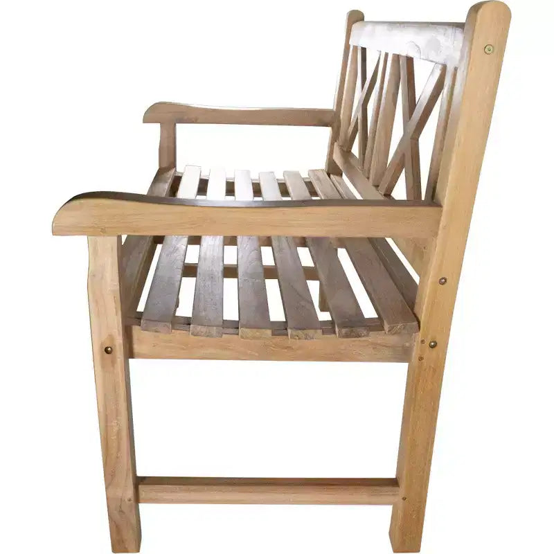 Banc d'extérieur, de patio et de jardin naturel 2 personnes Nordic Teak 47 - Beige