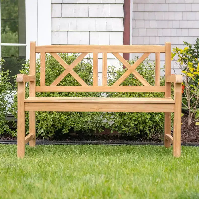 Banc d'extérieur, de patio et de jardin naturel 2 personnes Nordic Teak 47 - Beige