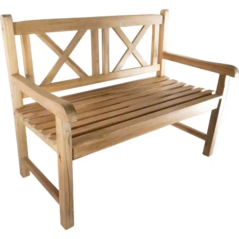 Banc d'extérieur, de patio et de jardin naturel 2 personnes Nordic Teak 47 - Beige