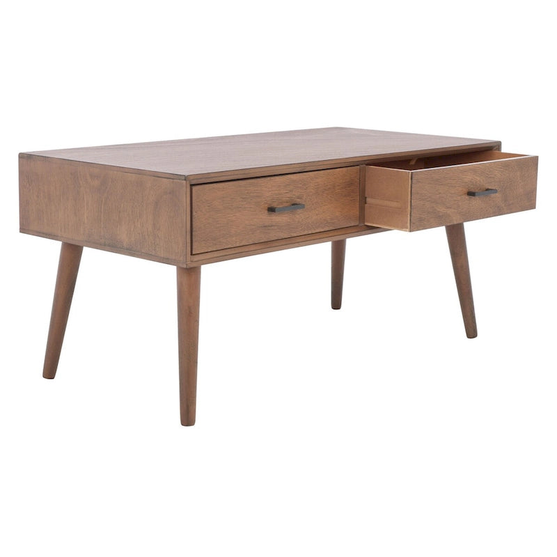 Table basse SAFAVIEH Sister Mid-Century à 2 tiroirs - 37,8 L x 19 P x 17,8 H - 38Lx19Px18H