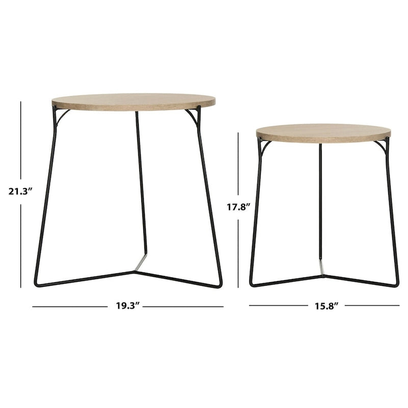 SAFAVIEH Marleen Table d'appoint empilable du milieu du siècle - 48x48x53 cm