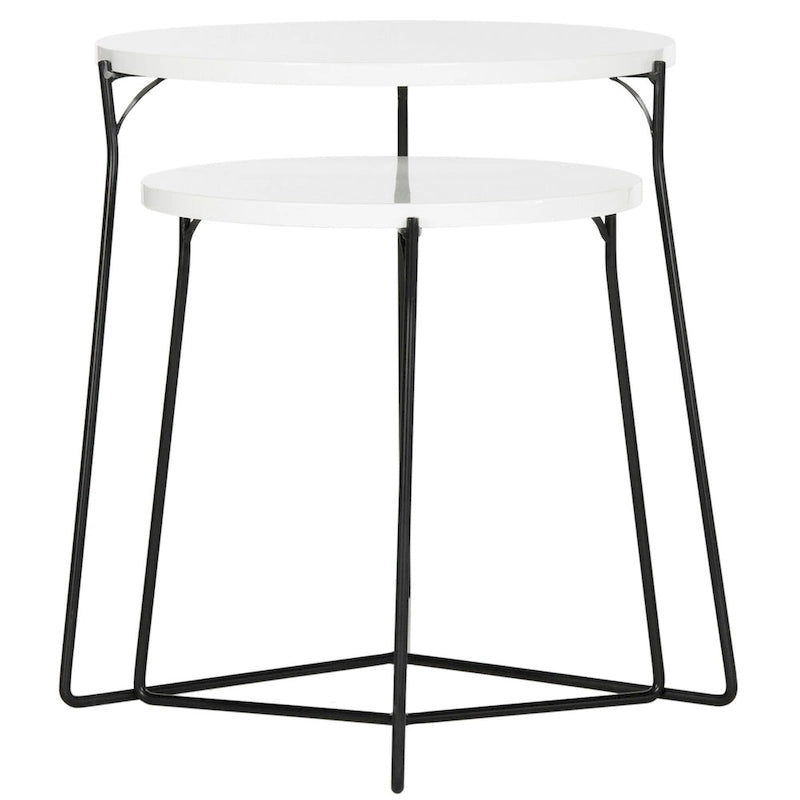 SAFAVIEH Marleen Table d'appoint empilable du milieu du siècle - 48x48x53 cm